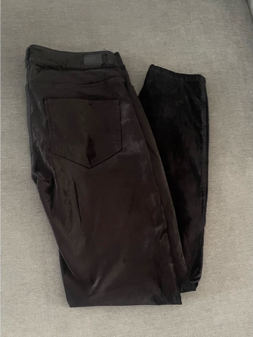 PAIGE Black Velvet-Look Pants